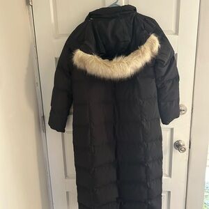 Talbots Black Long Puffer Coat
